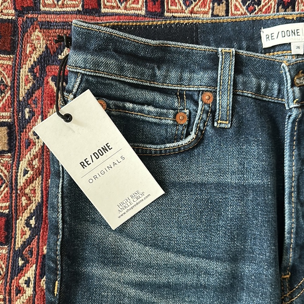 Re/done originals high rise ankle crop 26 - Picture 2 of 7